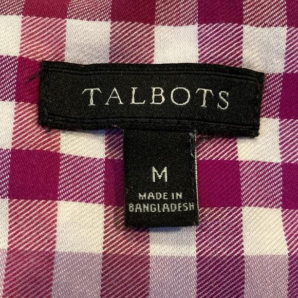 Talbots Red Plaid Cotton Button Down Top Size Medium - Picture 8 of 13
